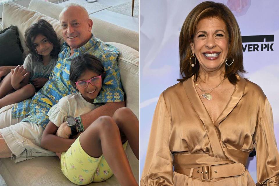 <p>Hoda Kotb/Instagram; Erik Pendzich/Shutterstock </p> Joel Schiffman with daughters Hope and Haley, Hoda Kotb