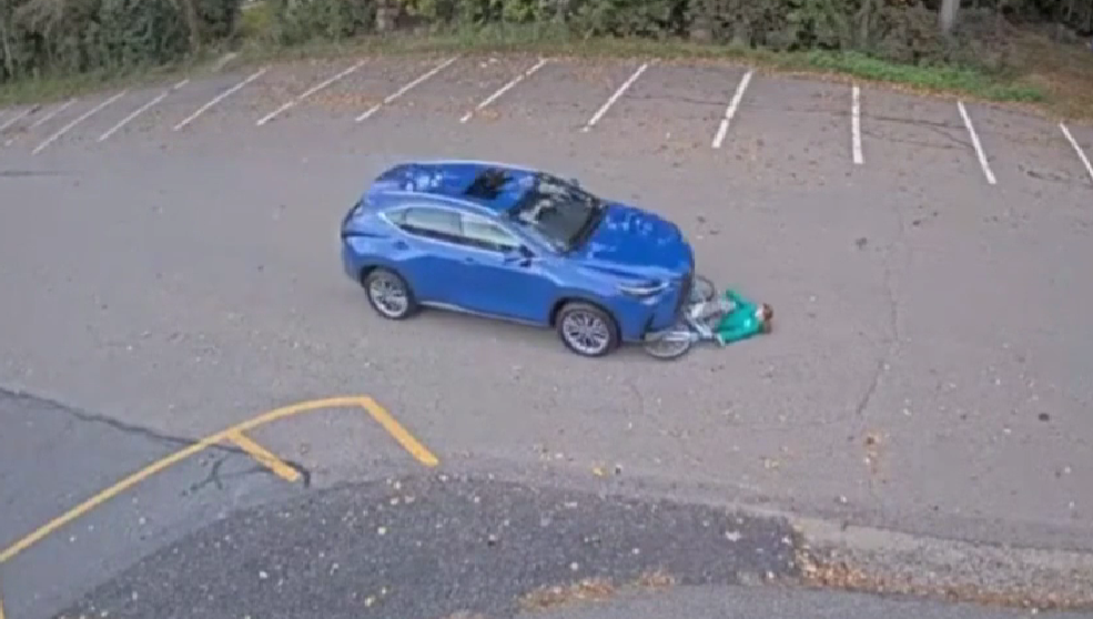 Video surveillance captured the hit-and-run driver that struck and dragged an 11-year-old girl in the parking lot of an East Bridgewater elementary school.