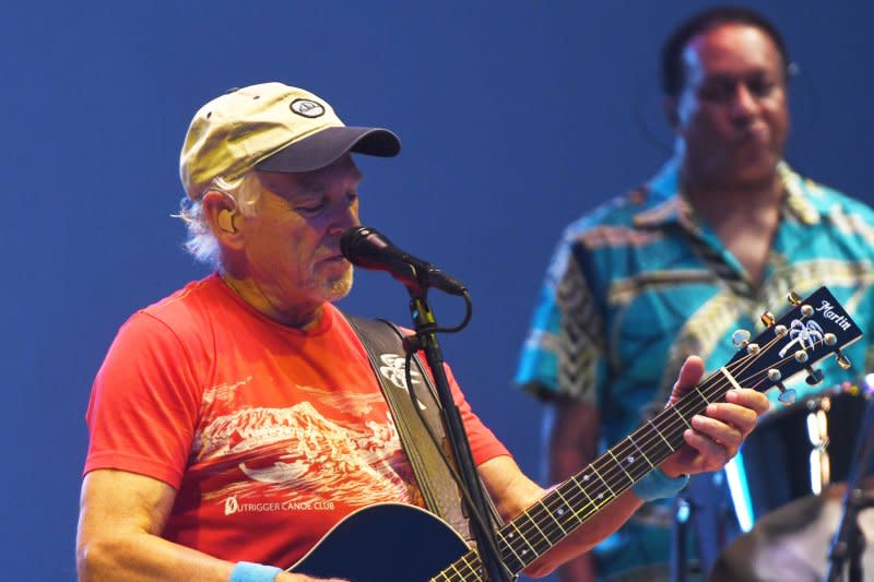 Jimmy Buffett and the Coral Reefer Band perform at the Hollywood Arts Park Amphitheater in Hollywood, Fla., in 2018. File Photo by Gary I Rothstein/UPI