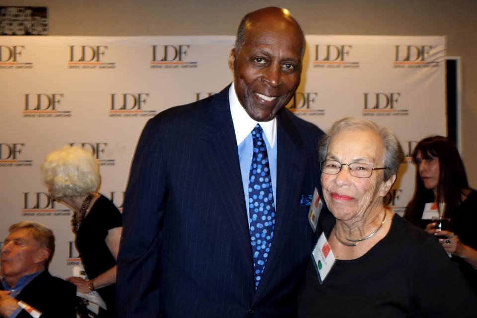 Civil rights leaders Vernon Jordan and June Shagaloff Alexander at LDF's 75th Anniversary event in 2015.