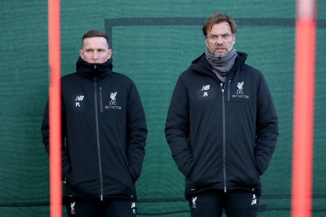 Pep Lijnders (left) has emphasised that “abuse is wrong” (Nick Potts/PA).