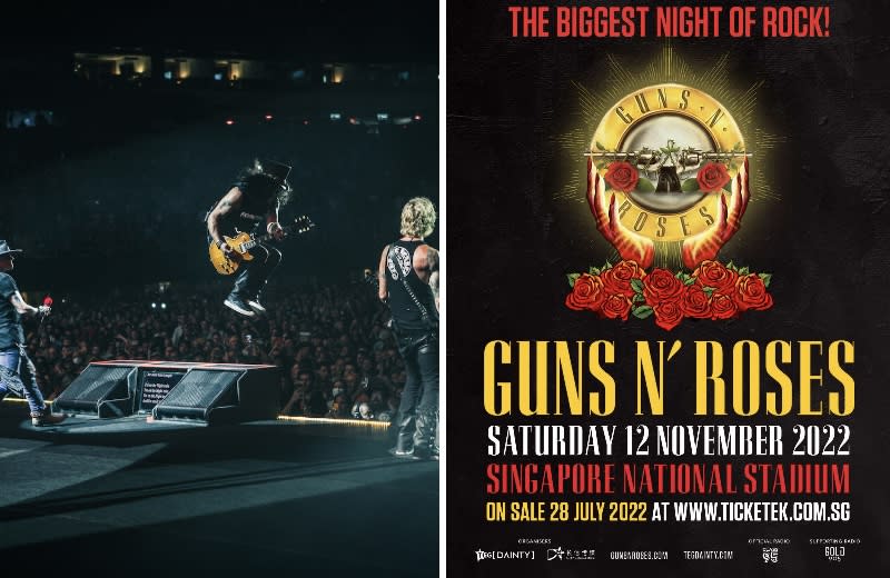 Guns N' Roses will be rocking again in Singapore at the National Stadium on 12 November.