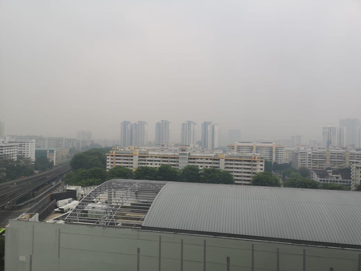 Hazy conditions in Ang Mo Kio