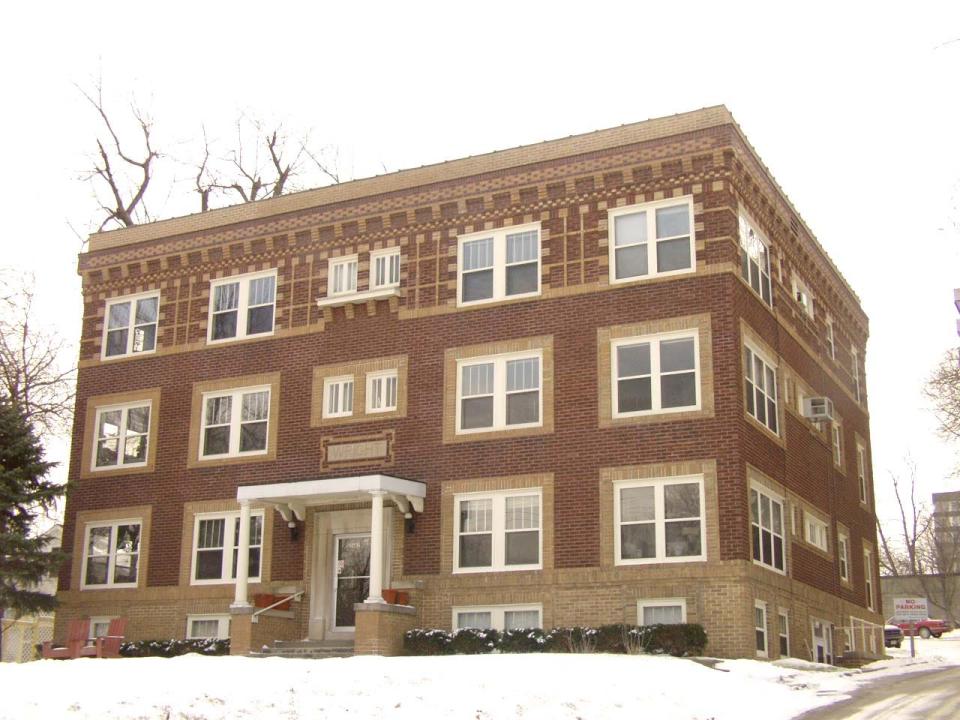 An apartment building at 3612 Ingersoll Ave. in Des Moines is one of five properties owned by Edwin Allen III that are now in foreclosure.