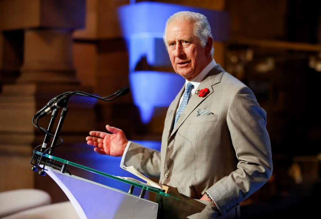 The Prince of Wales speaks at Kelvingrove. Kelvingrove Art Gallery (PA) (PA Wire)