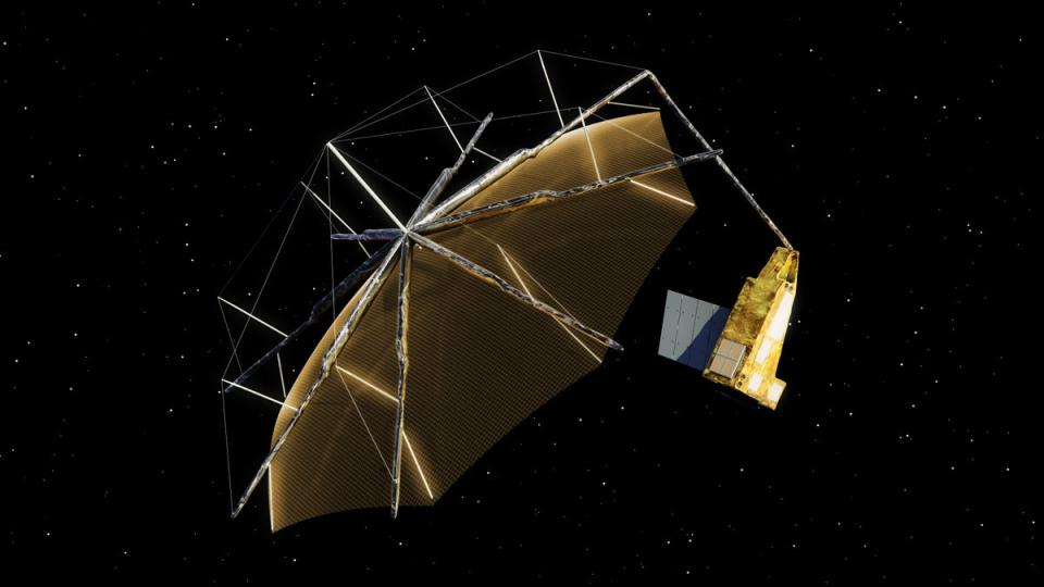 The cost of £58 milion to beam ads from groups of satellites in Space is sky high  (Airbus/PA)