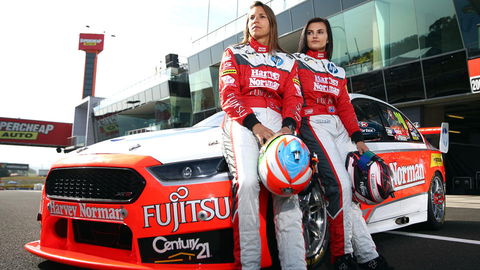 Simona De Silvestro and Renee Gracie, pictured here at Bathurst in 2015.