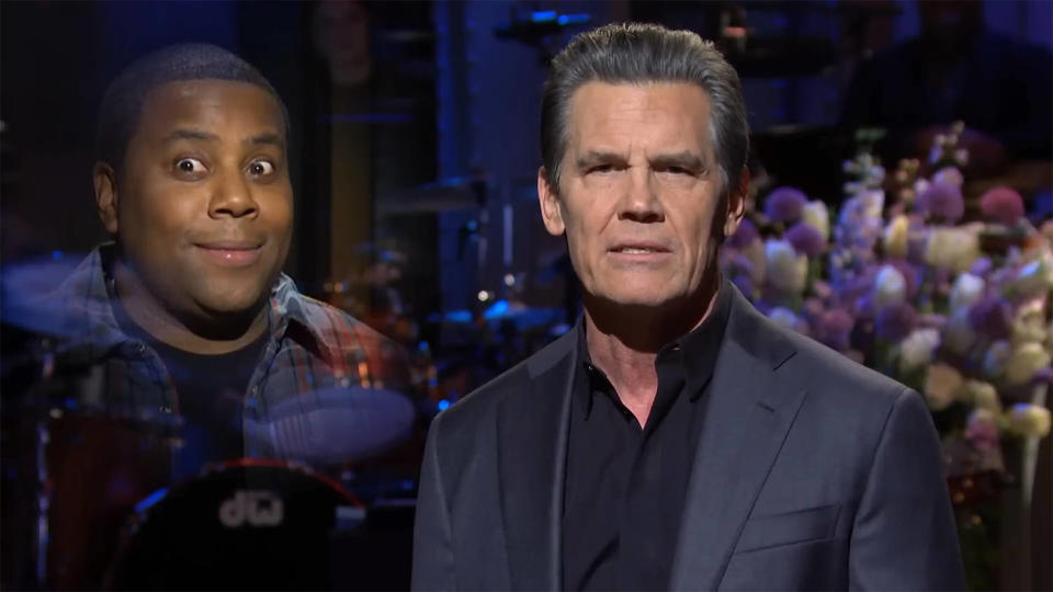 Kenan Thompson reacts to Josh Brolin's poem dedicated to him. (Saturday Night Live)