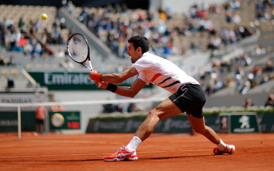 Novak Djokovic playing in the French Open at the Roland Garros Stadium - which will host the Olympic tennis tournament