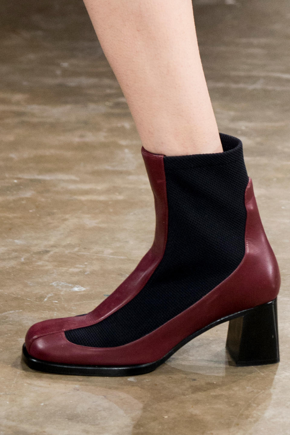 Burgundy and Black Exaggerated Chelsea Boot, Versus Versace Fall/Winter 2017