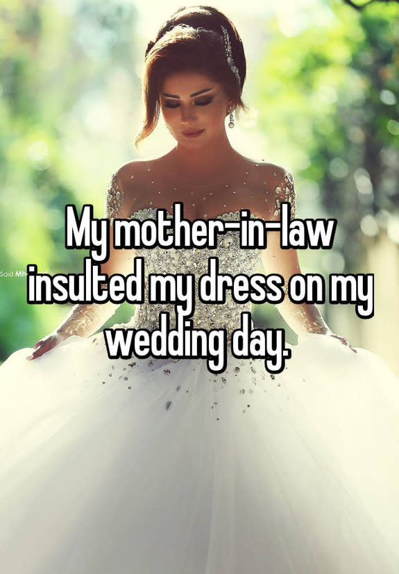 My mother-in-law insulted my dress on my wedding day.