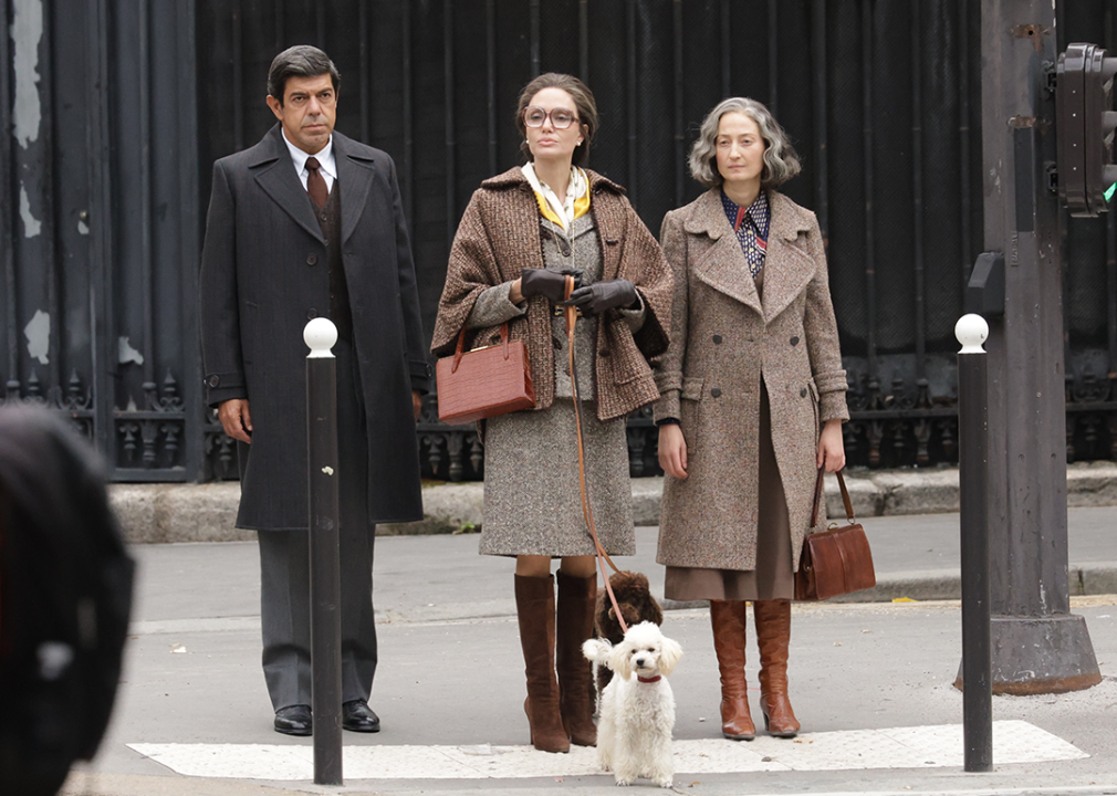 Angelina Jolie is seen filming ‘Maria’ in Paris.