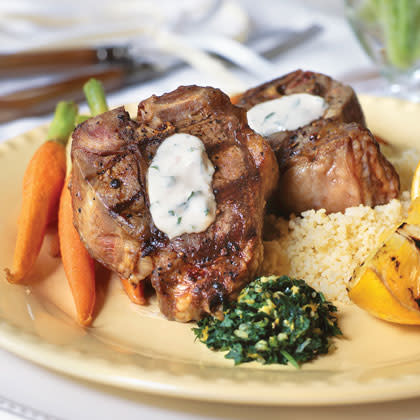 Grilled Lamb Chops With Lemon-Tarragon Aïoli and Orange Gremolata