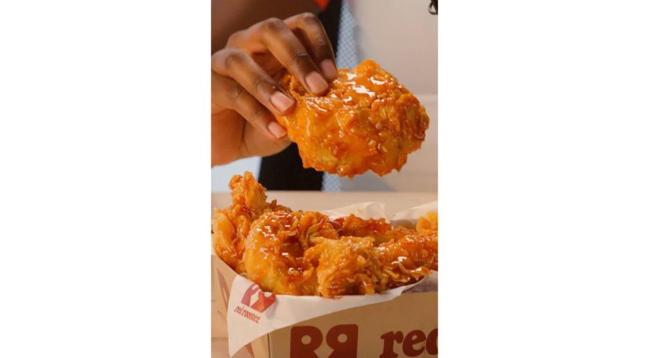 Red Rooster Sweet and Sour Crunch fried chicken.