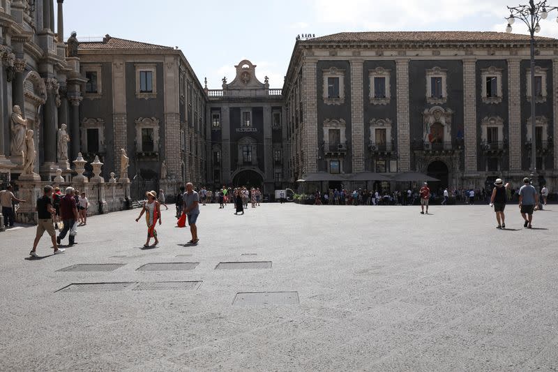 A general view shows the city of Catania in eastern Sicily ahead of Italian general election