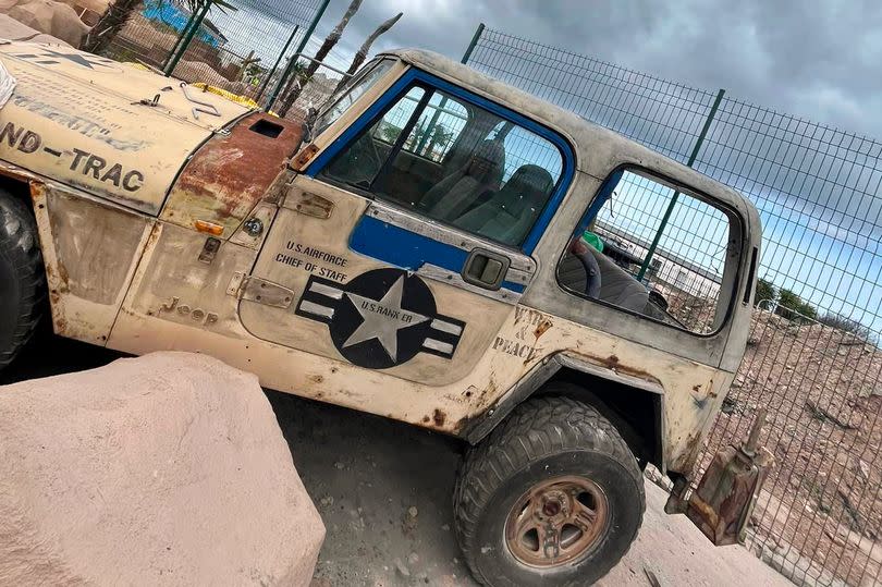 A stranded safari jeep - formerly the property of the US Airforce