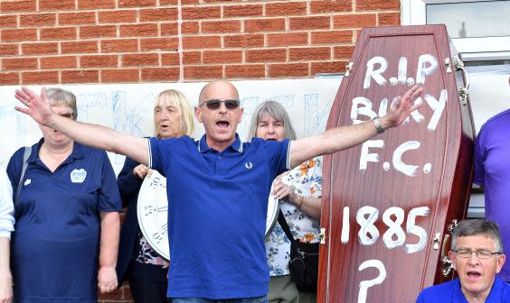 Bury fans protest (PA)