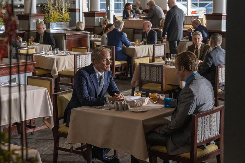 Patrick Fabian and Bob Odenkirk - Credit: Greg Lewis/AMC/Sony Pictures Television