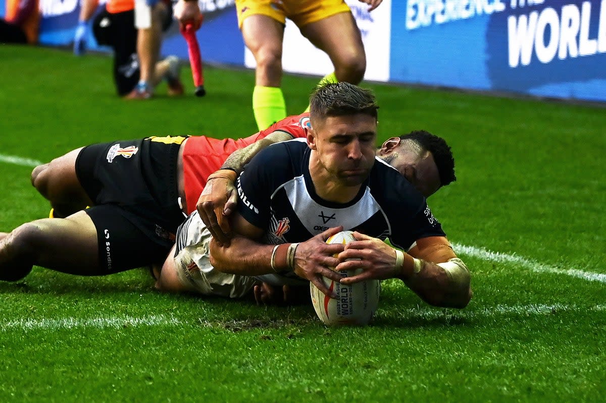 Record-breaker: Tommy Makinson starred for England against Papua New Guinea in Bolton  (Getty Images)