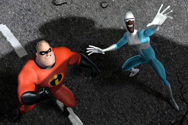 Mr. Incredible and Frozone are ready to fight crime.