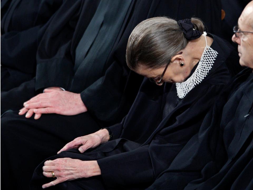 ruth bader ginsberg sleeping during obama address