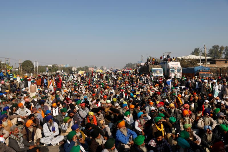 Protest against newly passed farm bills near Delhi