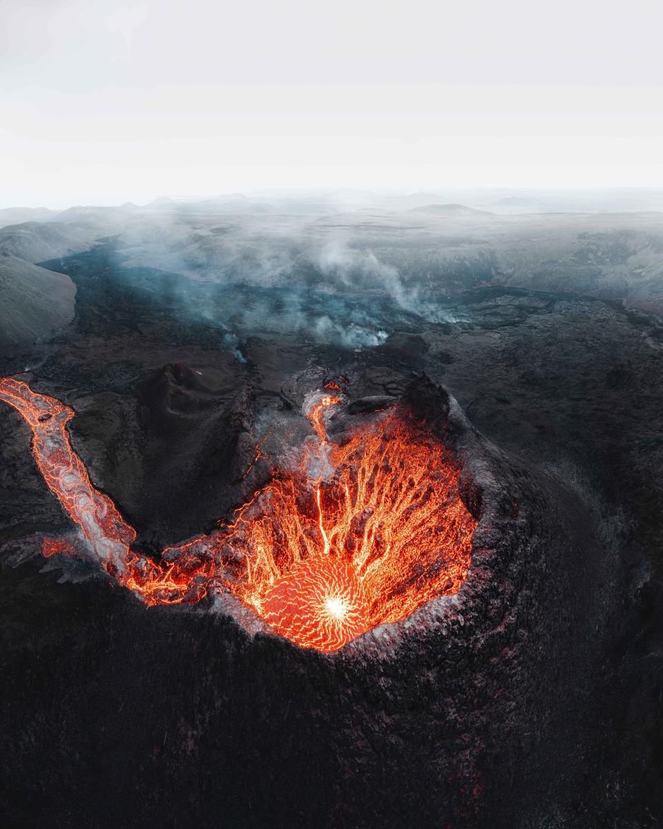 The volcano's crater