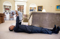 <p>“Ella Rhodes, daughter of Deputy National Security Advisor Ben Rhodes, after the President lifted her in her elephant costume that she was wearing for a Halloween event at the White House on October 30, 2015.” (Pete Souza/The White House) </p>