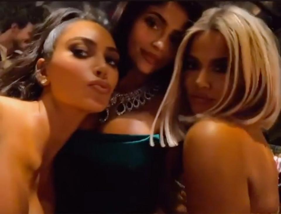 Sister selfies! Kim, Kylie and Khloé pose for a few quick selfies while watching Sia perform!