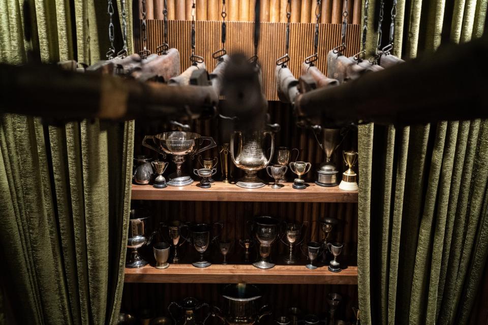 Antique rifles and trophies fill the walls at the soon to open Trophy Room on Friday, Jan. 13, 2023, in Phoenix AZ.