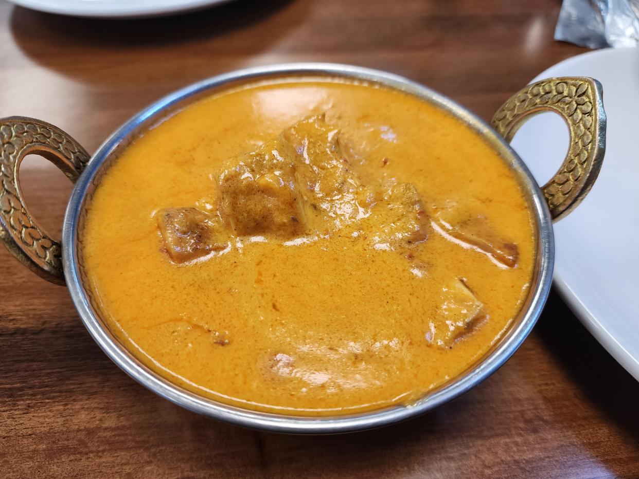 A large serving of chicken tikka masala from The Spices in Manitowoc.