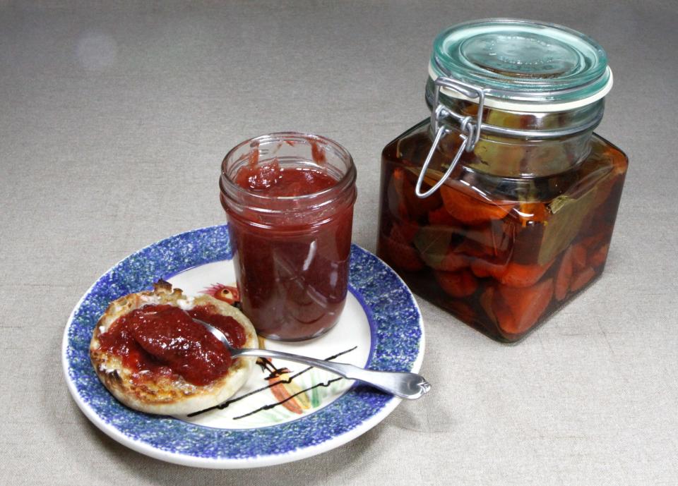 Easy Strawberry Rhubarb Vanilla Jam with Cardamom is a great homemade topping for muffins or toast. And if you are looking for a more unusual way to use strawberries, try making your own Strawberry Infused Vinegar, at right.