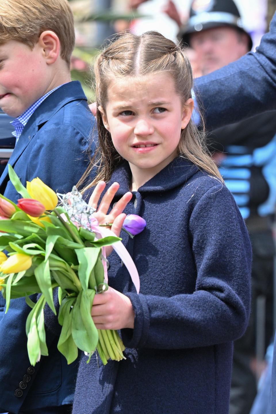 CARDIFF, WALES - JUNE 04:  Princess Charlotte of Cambridge departs after a visit of Cardiff Castle on June 04, 2022 in Cardiff, Wales. (Photo by Samir Hussein/WireImage)