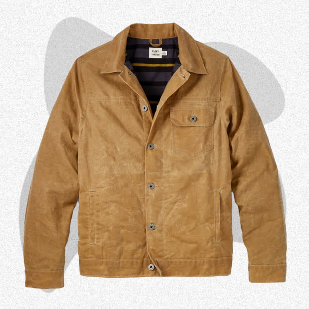 <p>Courtesy of Huckberry</p><p>This Flint and Tinder waxed trucker jacket was sported by Pedro Pascal on <em>The Last of Us.</em> While you (hopefully) won’t need a jacket that’s durable enough to survive a zombie apocalypse, it’s nice to know it could. </p><p>This waxed trucker jacket is made in America with a sturdy Martexin sailcloth fabric that's embedded with extreme weather-proofing technology. The jacket comes in seven different colorways—perfect for layering over any winter outfit. Its price point makes it a notable bargain, especially considering it’s fully lined with warm, super-soft<a href="https://www.mensjournal.com/style/best-mens-flannel-shirts/" rel="nofollow noopener" target="_blank" data-ylk="slk:flannel;elm:context_link;itc:0;sec:content-canvas" class="link "> flannel</a>.</p><p>[$298; <a href="https://prf.hn/click/camref:1011liW49/pubref:mj-waxedcanvasjackets-jzavaleta-080423-update/destination:https://huckberry.com/store/flint-and-tinder/category/p/55166-flannel-lined-waxed-trucker-jacket" rel="nofollow noopener" target="_blank" data-ylk="slk:huckberry.com;elm:context_link;itc:0;sec:content-canvas" class="link ">huckberry.com</a>]</p>