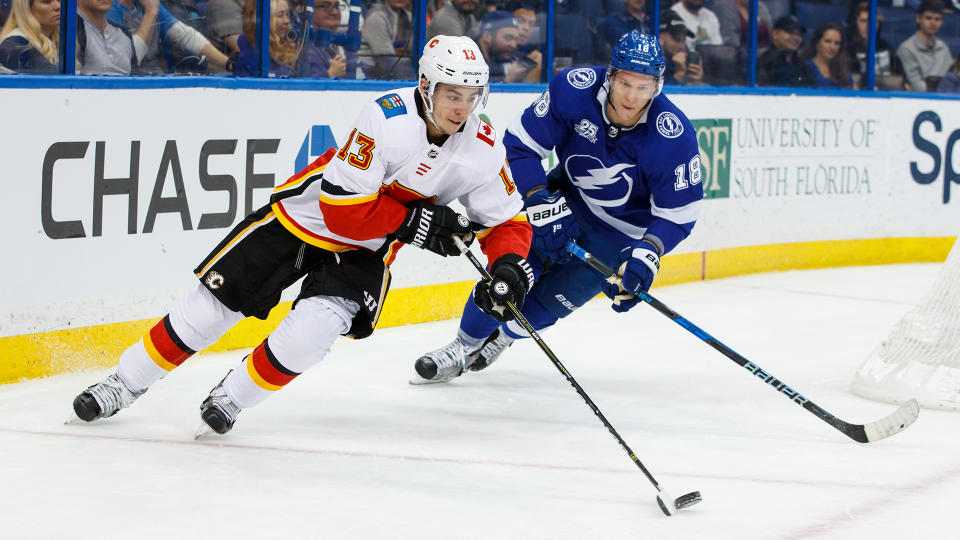 Johnny Gaudreau, left, and Ondrej Palat, right, could shake up the NHL this summer.  (Photo by Scott Audette/NHLI via Getty Images)