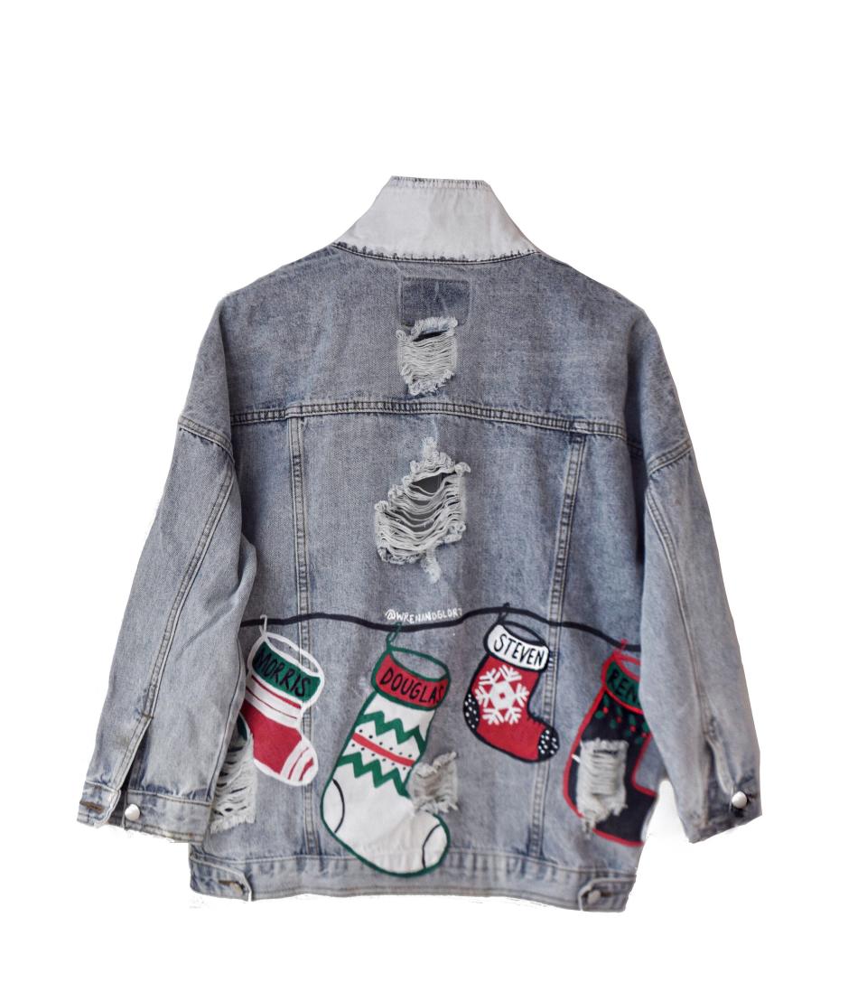 Who doesn&rsquo;t love a personalized jean jacket? Decorate up to eight stockings on the back with your loved ones&rsquo; names, add your own initials and decorate the inside with a customized &ldquo;to/from.&rdquo; Each jacket is hand painted and made to order. And 10% of the proceeds from each purchase will be donated to a charity of your choice via Givz.&lt;br&gt;&lt;br&gt; <strong><a href="https://wrenglory.com/collections/women-hand-painted-jackets/products/merry-merry-denim-jacket">Wren Glory: Merry Merry Denim Jacket, $425﻿</a></strong>