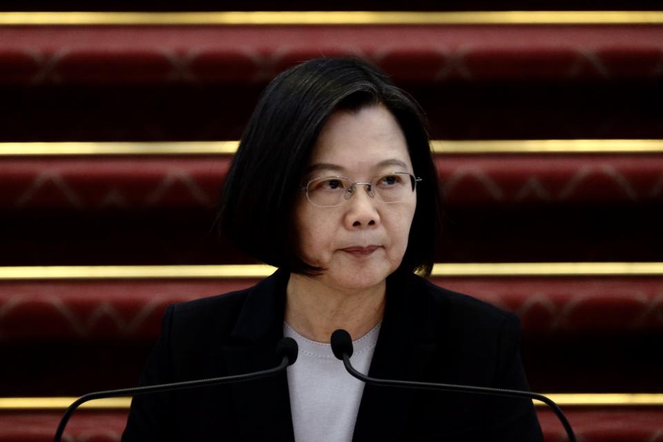 Taiwan President Tsai Ing-wen speaks during a press conference at the presidential office in Taipei on January 22, 2020. (Photo by Sam Yeh / AFP) (Photo by SAM YEH/AFP via Getty Images)