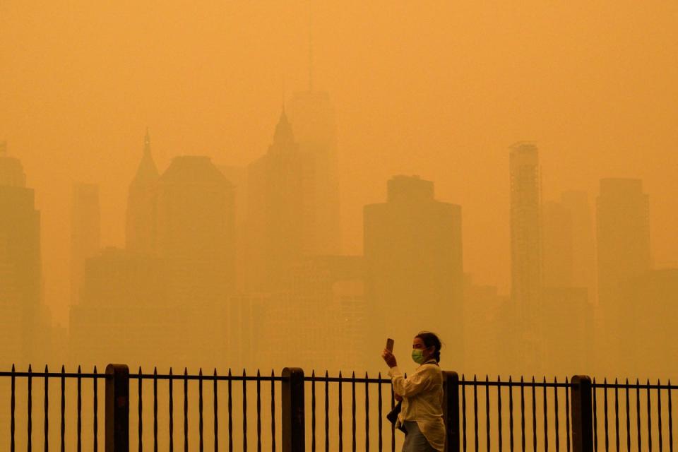 New York’s skyline turned orange in June due to Canadian wildfire smoke (AFP via Getty Images)