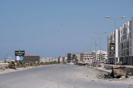 REFILE - CORRECTING GRAMMAR General view of an empty street after forces loyal to Libyan commander Khalifa Haftar took control of the area, in Derna, Libya June 13, 2018. Picture taken June 13, 2018. REUTERS/Esam Omran Al-Fetori