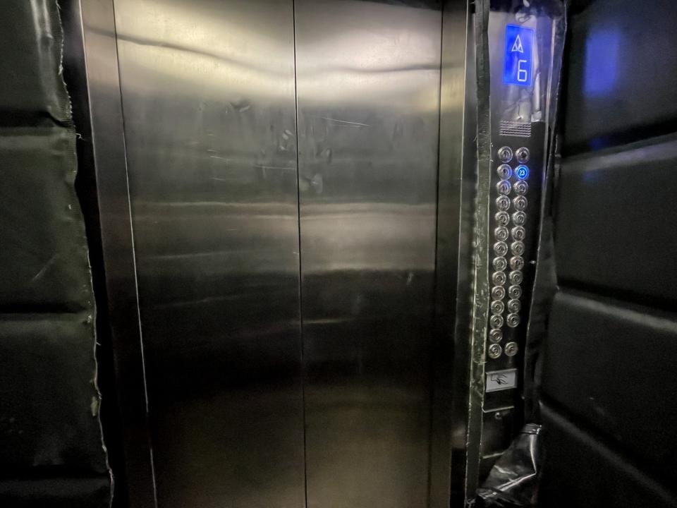 Elevator in Amber Court.