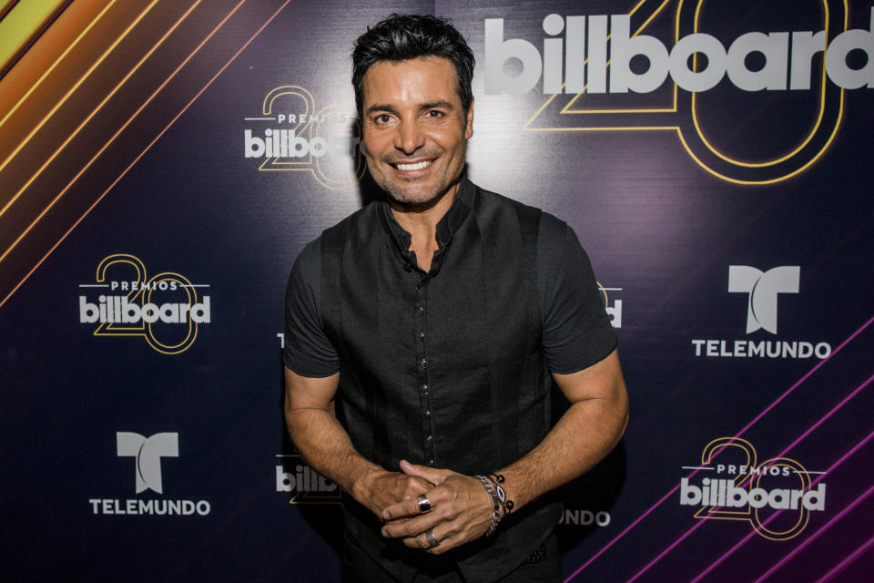 Chayanne posa en los Premios Billboard de la Música Latina en el centro de eventos del Mandalay Bay el 26 de abril de 2018 en Las Vegas. (Foto Joe Buglewicz/Invision/AP)