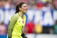 <p>USA goalkeeper Hope Solo might be controversial, but her talent and veteran status in the Olympics can not be ignored. (Getty) </p>