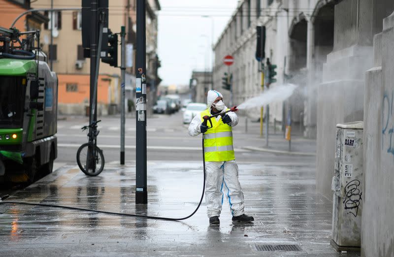 FILE PHOTO: Day four of Italy's nationwide coronavirus lockdown, in Milan