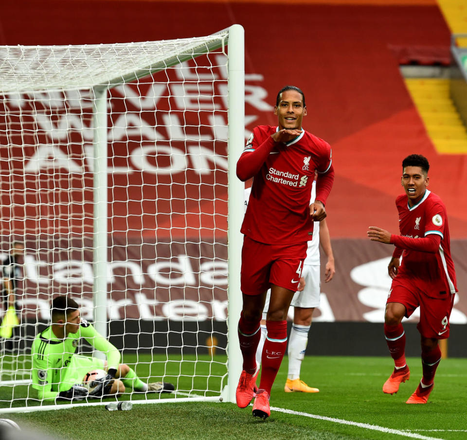 Van Dijk scored Liverpool's secondLiverpool FC via Getty Images
