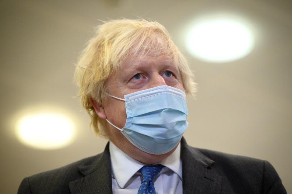 Prime Minister Boris Johnson during a visit to a vaccination centre in Ramsgate, Kent (Leon Neal/PA) (PA Wire)