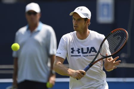 Britain Tennis - Aegon Championships - Queen’s Club, London - June 19, 2017 Great Britain's Andy Murray with coach Ivan Lendl during practice Action Images via Reuters / Tony O'Brien Livepic