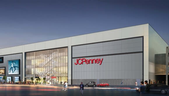 An exterior rendering of the new J.C. Penney store at Kings Plaza.