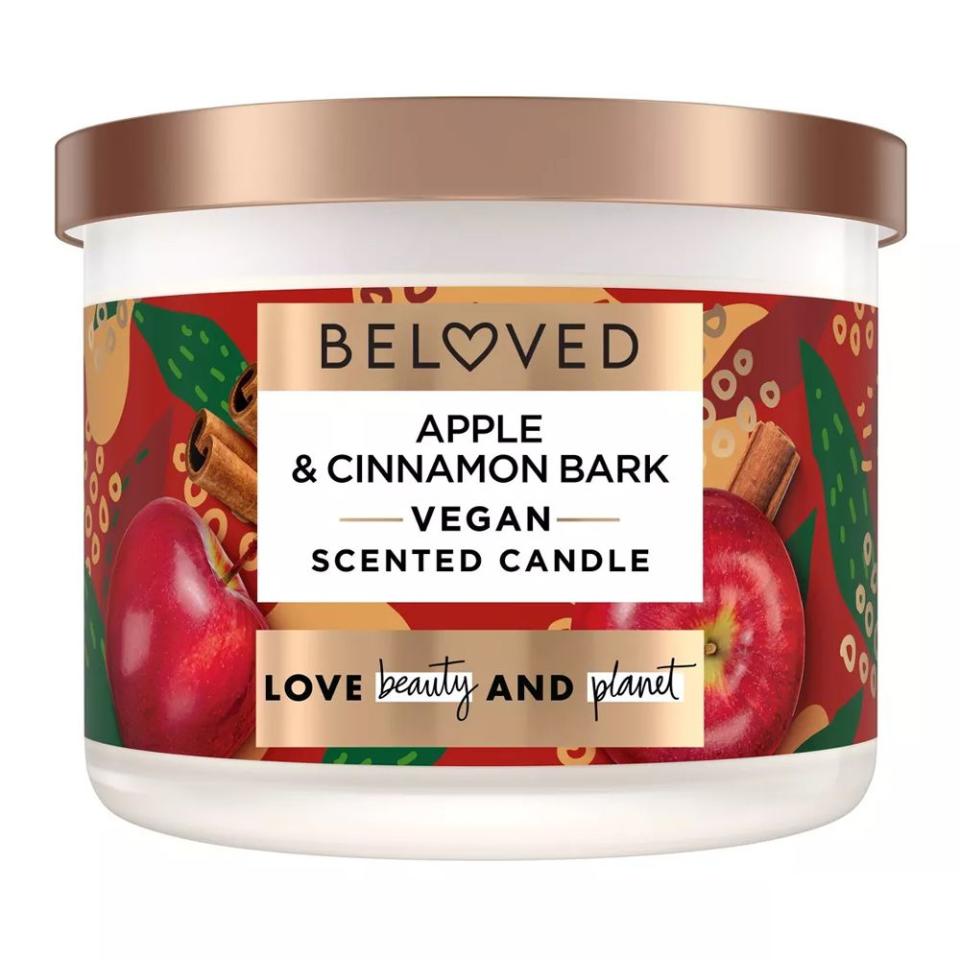 <p><a href="https://www.target.com/p/beloved-apple-and-cinnamon-2-wick-candle-11-5oz/-/A-88389163" rel="nofollow noopener" target="_blank" data-ylk="slk:Shop Now;elm:context_link;itc:0;sec:content-canvas" class="link ">Shop Now</a></p><p>Apple and Cinnamon 2-Wick Candle</p><p>target.com</p><p>$14.99</p>