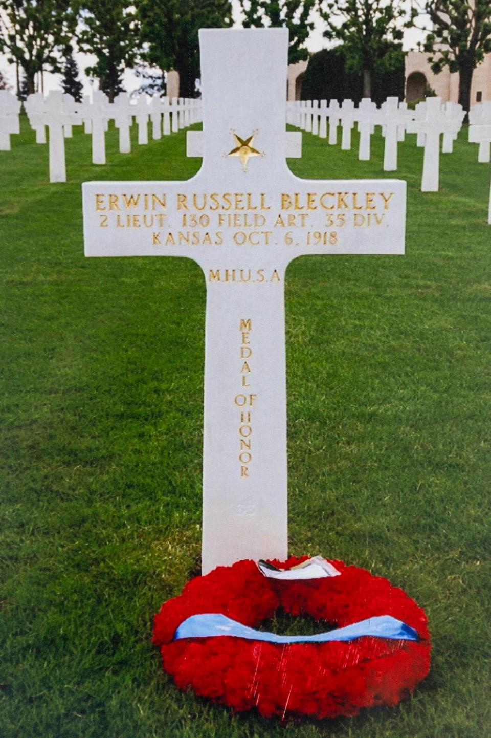 Erwin Bleckley’s grave is at the Meuse-Argonne American Cemetery in France, not far from where he died.