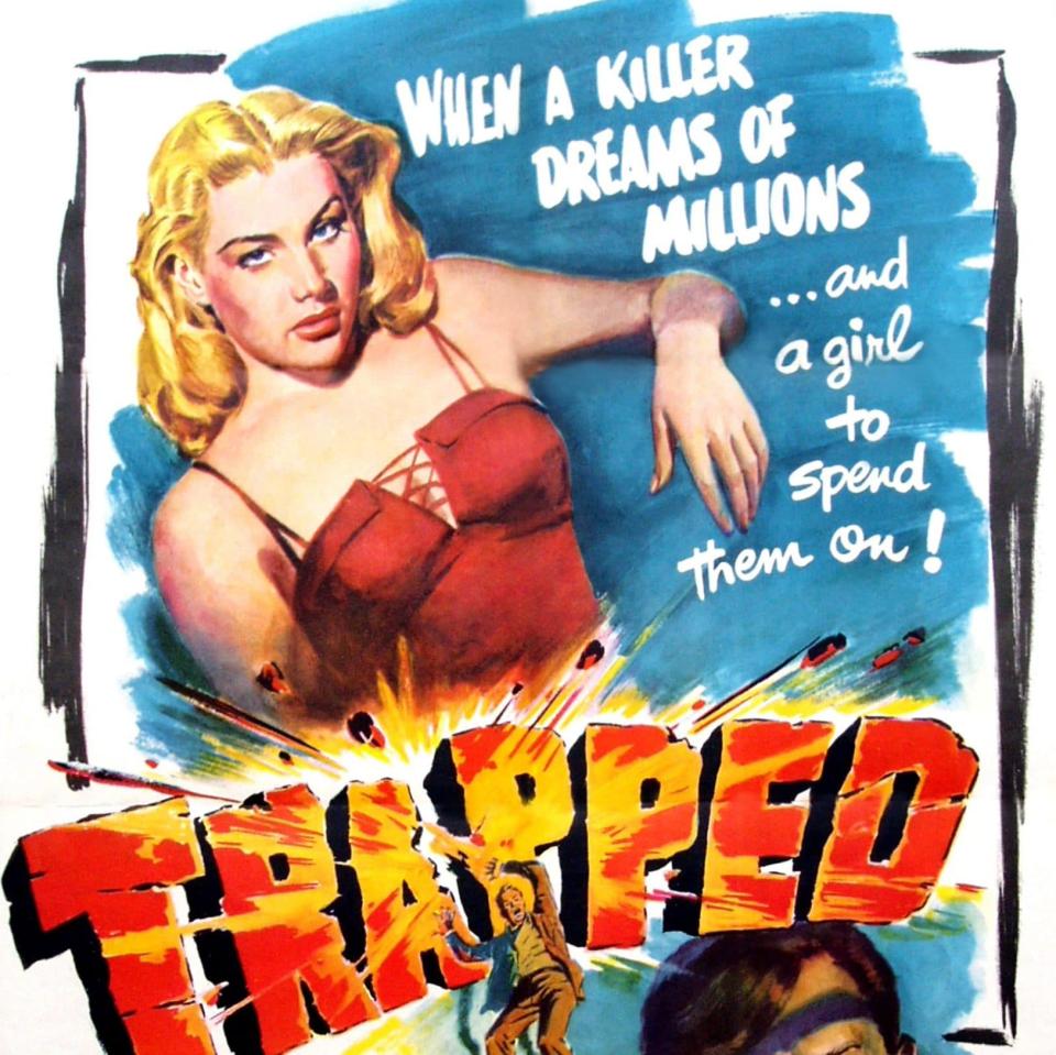 Barbara Payton's 1949 noir Trapped, in which she played a doomed cigarette girl - Getty